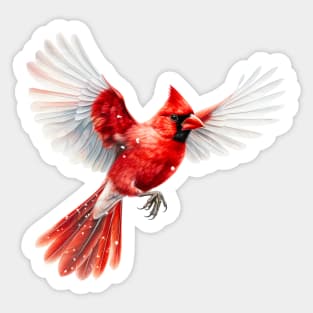 Northern Cardinal Flying Sticker